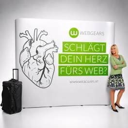 Faltdisplay Messewand Economy 3x3 G inkl. Druck