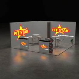 LED Messestand X-Large 5x5 Eckstand BIG LEDUP