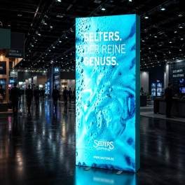 Messewand Faltdisplay Textil LED 1x3