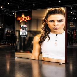 Messewand Faltdisplay Textil LED 4x3