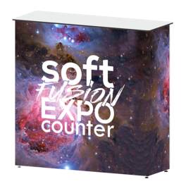 Werbetheke SoftExpo Fusion inkl. Druck, Thekenplatte und Transporttasche