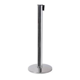 Absperrpfosten Gurt, Chrome/Gelb