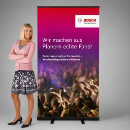Rollup Display Black 100 inkl. Druck und Transporttasche