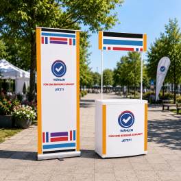 Mobiler Wahlstand Wahl 1 - 1x1m | X-CITE® Werbesysteme