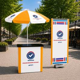 Mobiler Wahlstand Wahl 6- 3x2m | X-CITE® Werbesysteme
