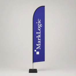 Beachflag Economy Straight M mit Druck | 308 x 78cm | X-CITE® Werbesysteme