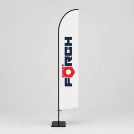 Beachflag Economy Straight S mit Druck | 240 x 55cm | X-CITE® Werbesysteme