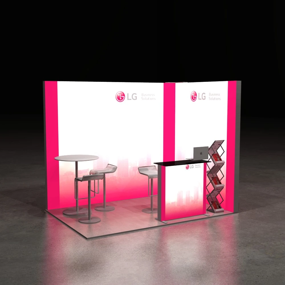 LED Messestand Medium 3x2 Eckstand | 300 x 250cm | X-CITE® Werbesysteme
