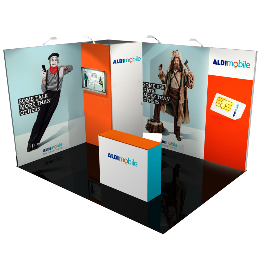 Modularer Messestand 3x4m - L35 | X-CITE® Werbesysteme ArtikelNr.: 2803335