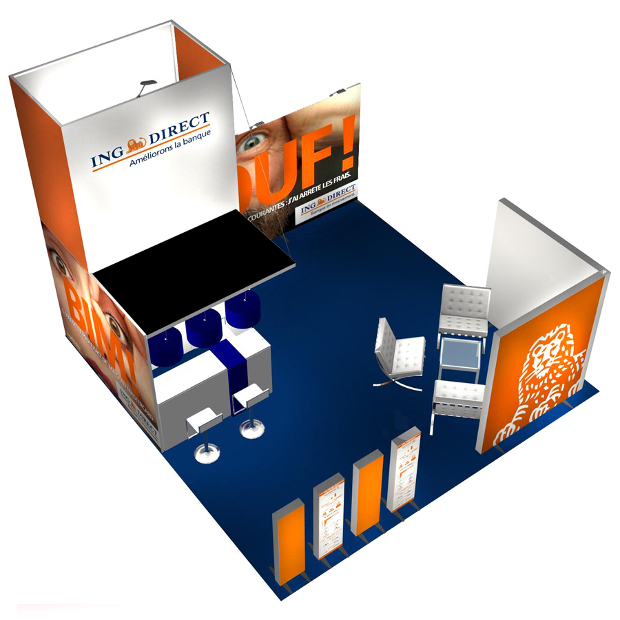 Modularer Messestand 6x6m - L45 | X-CITE® Werbesysteme ArtikelNr.: 2803345