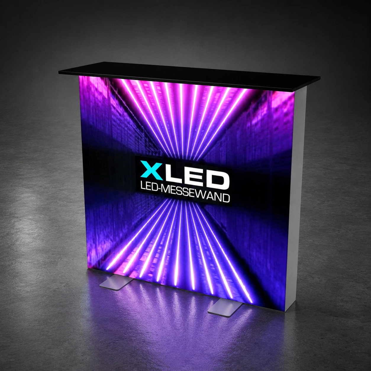 X-LED Counter - Thekenplatte schwarz, inkl. Transporttasche | X-CITE® Werbesysteme