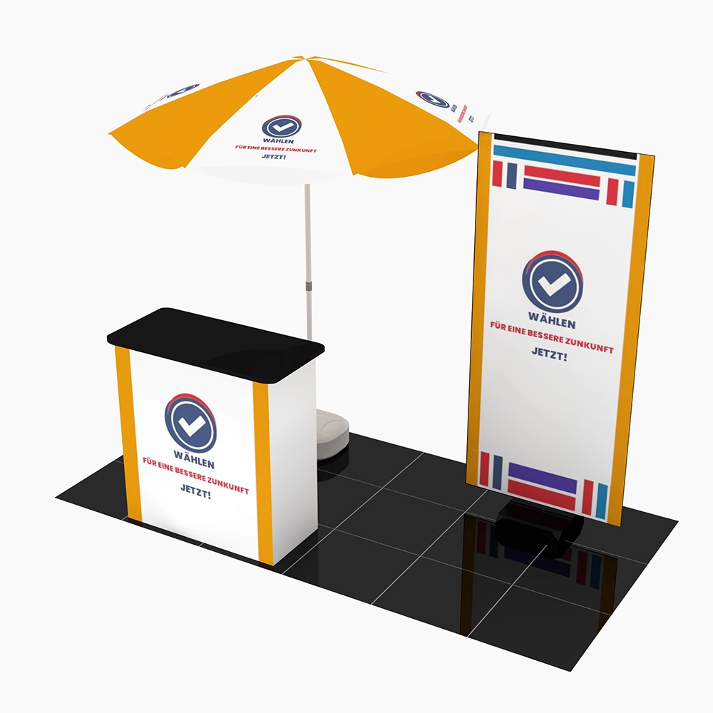 Mobiler Promotionstand POS 6 - 3x2m | X-CITE® Werbesysteme