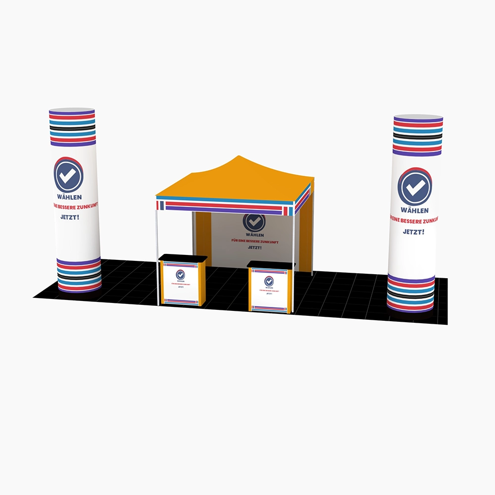 Mobiler Wahlstand Wahl  Event 2 - 3x6m | X-CITE® Werbesysteme