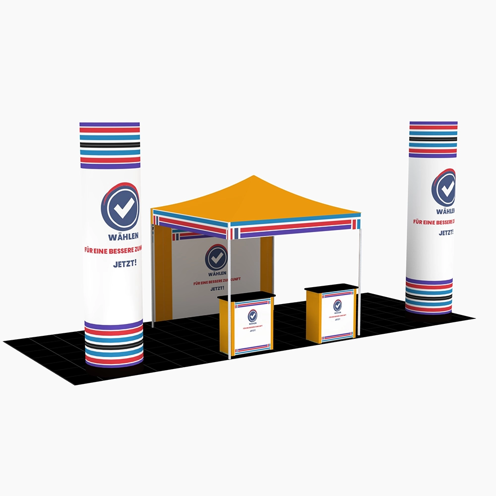 Mobiler Wahlstand Wahl  Event 2 - 3x6m | X-CITE® Werbesysteme