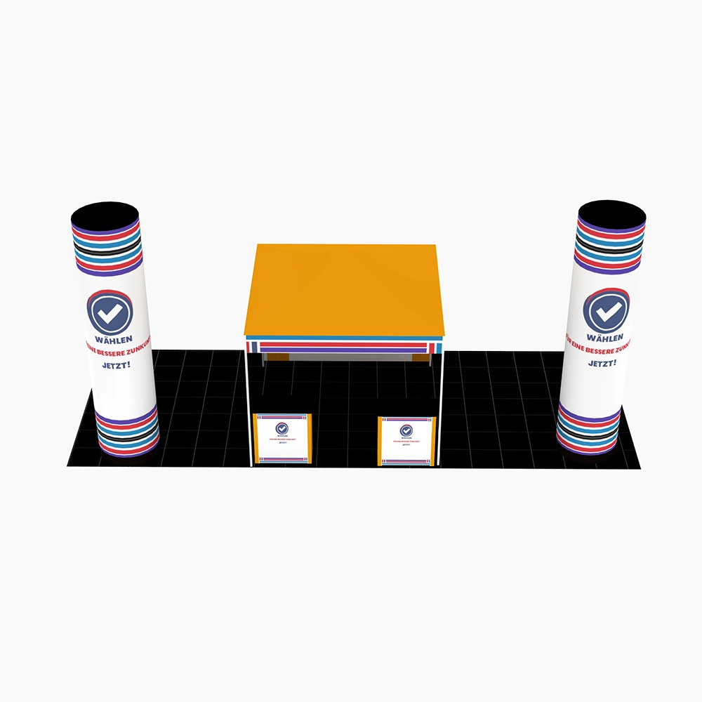 Mobiler Wahlstand Wahl  Event 2 - 3x6m | X-CITE® Werbesysteme