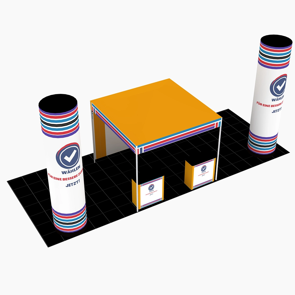 Mobiler Wahlstand Wahl  Event 2 - 3x6m | X-CITE® Werbesysteme